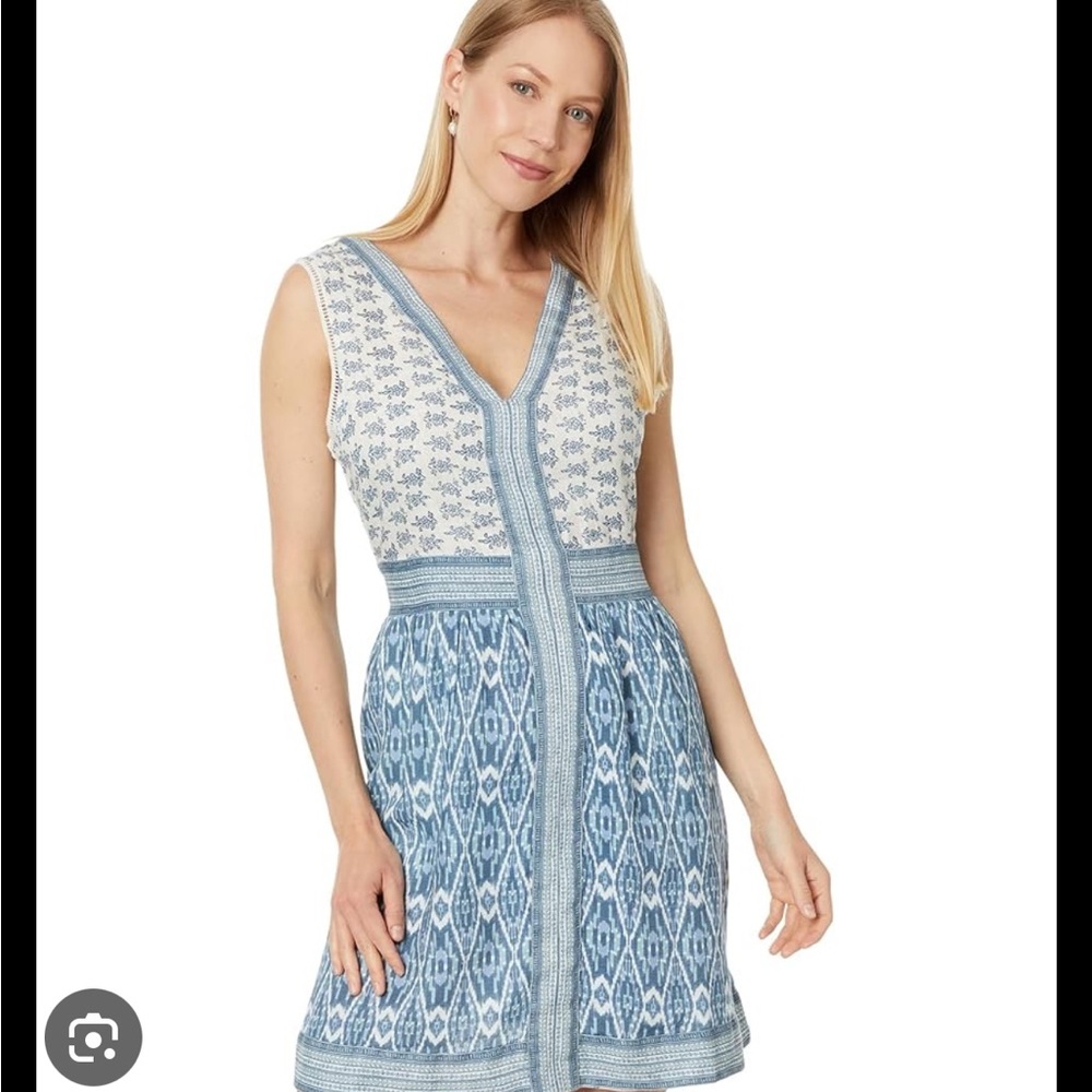 Faherty Blue and White Mini Dress